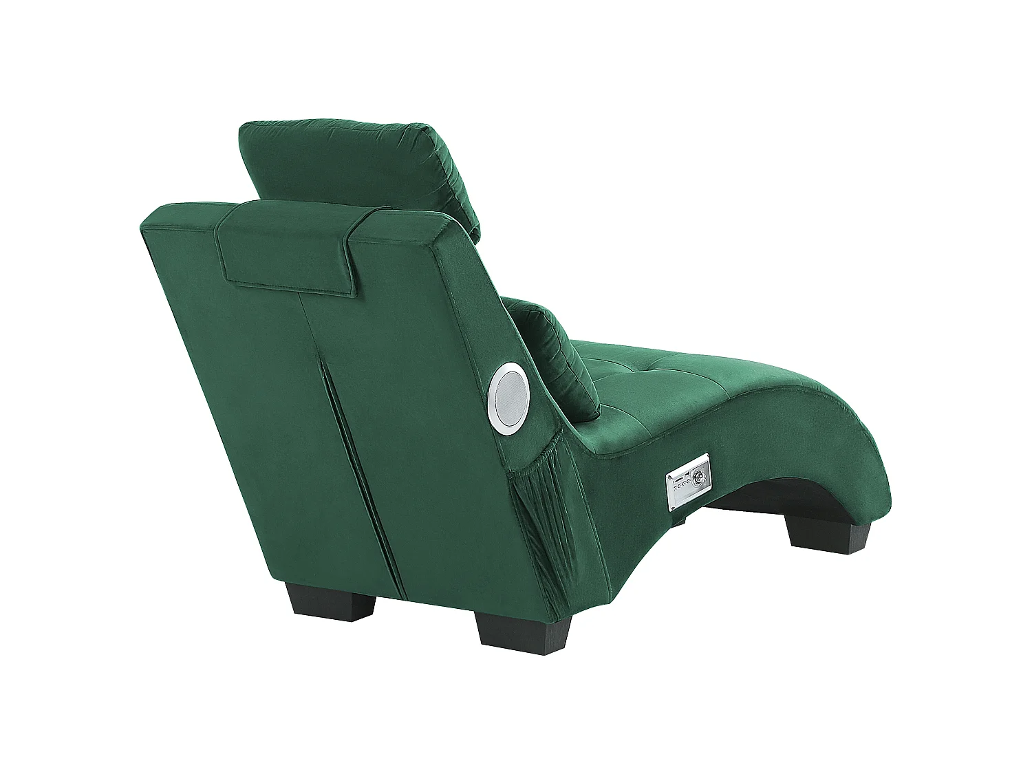 Chaise longue SIMORRE Velluto Verde smeraldo con altoparlante Bluetooth integrato