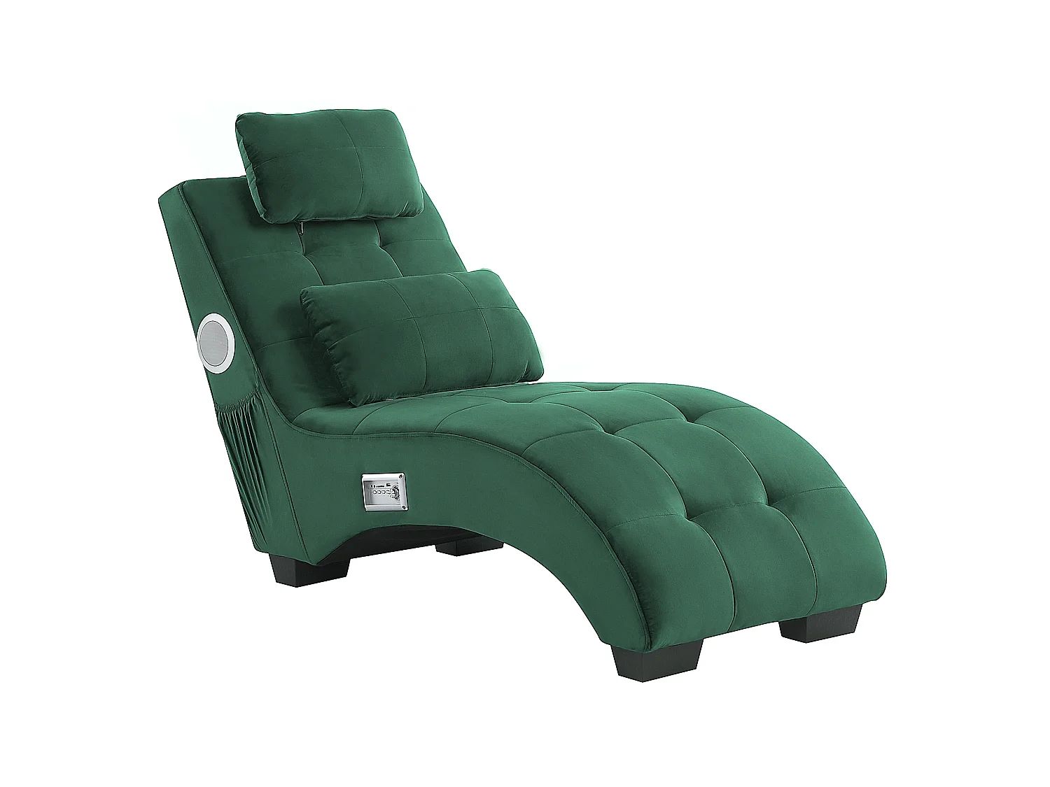 Chaise longue SIMORRE Velluto Verde smeraldo con altoparlante Bluetooth integrato