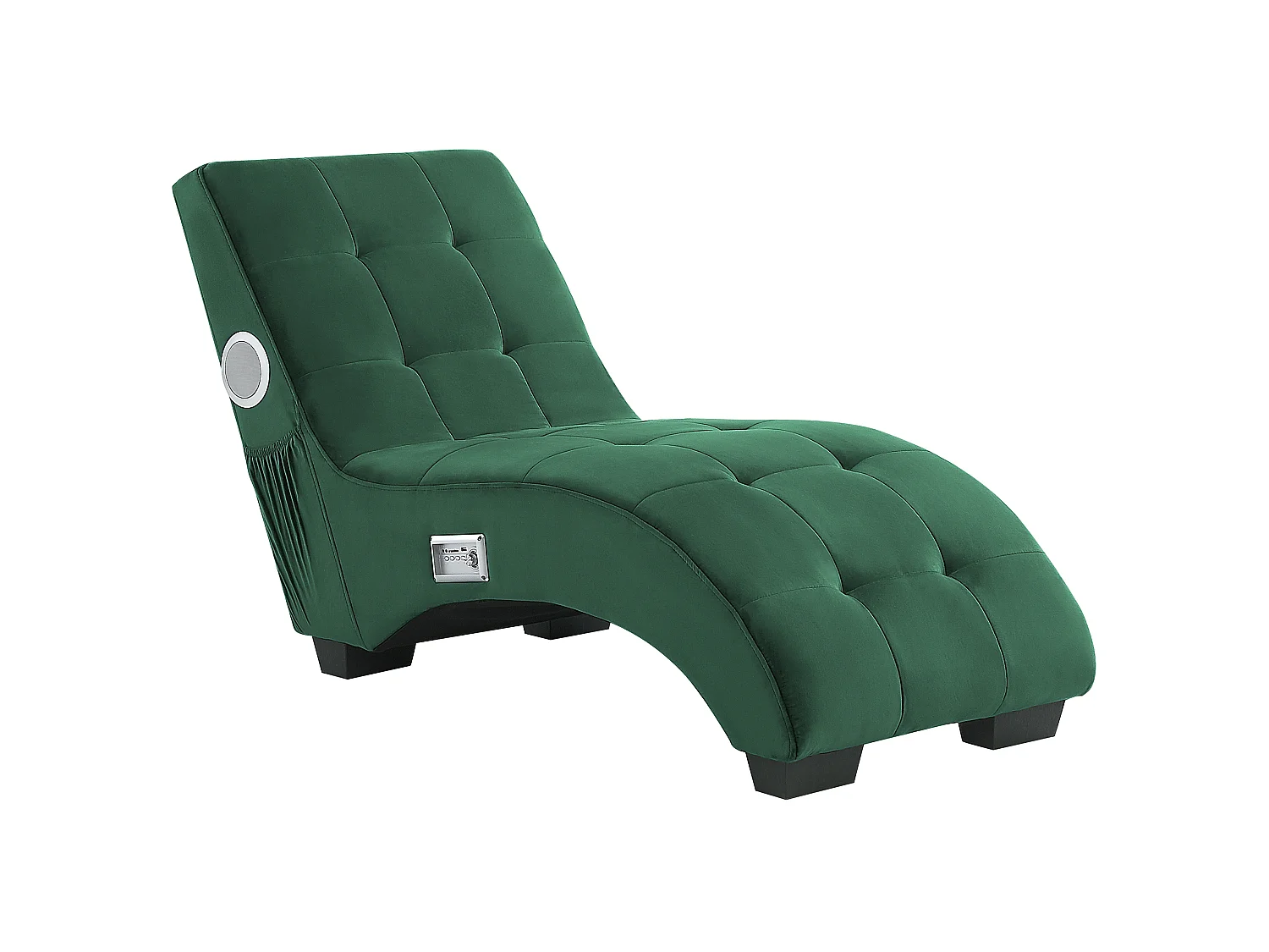 Chaise longue SIMORRE Velluto Verde smeraldo con altoparlante Bluetooth integrato