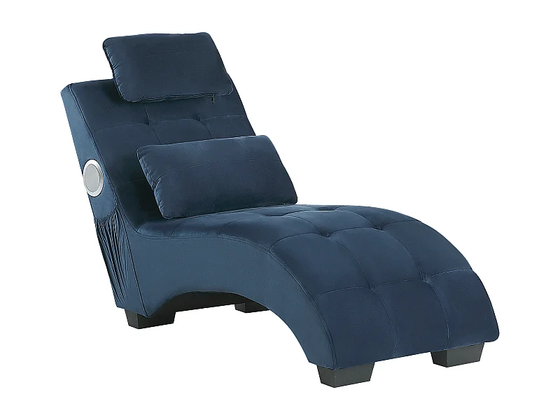 Chaise longue SIMORRE Terciopelo Azul oscuro con altavoz Bluetooth integrado