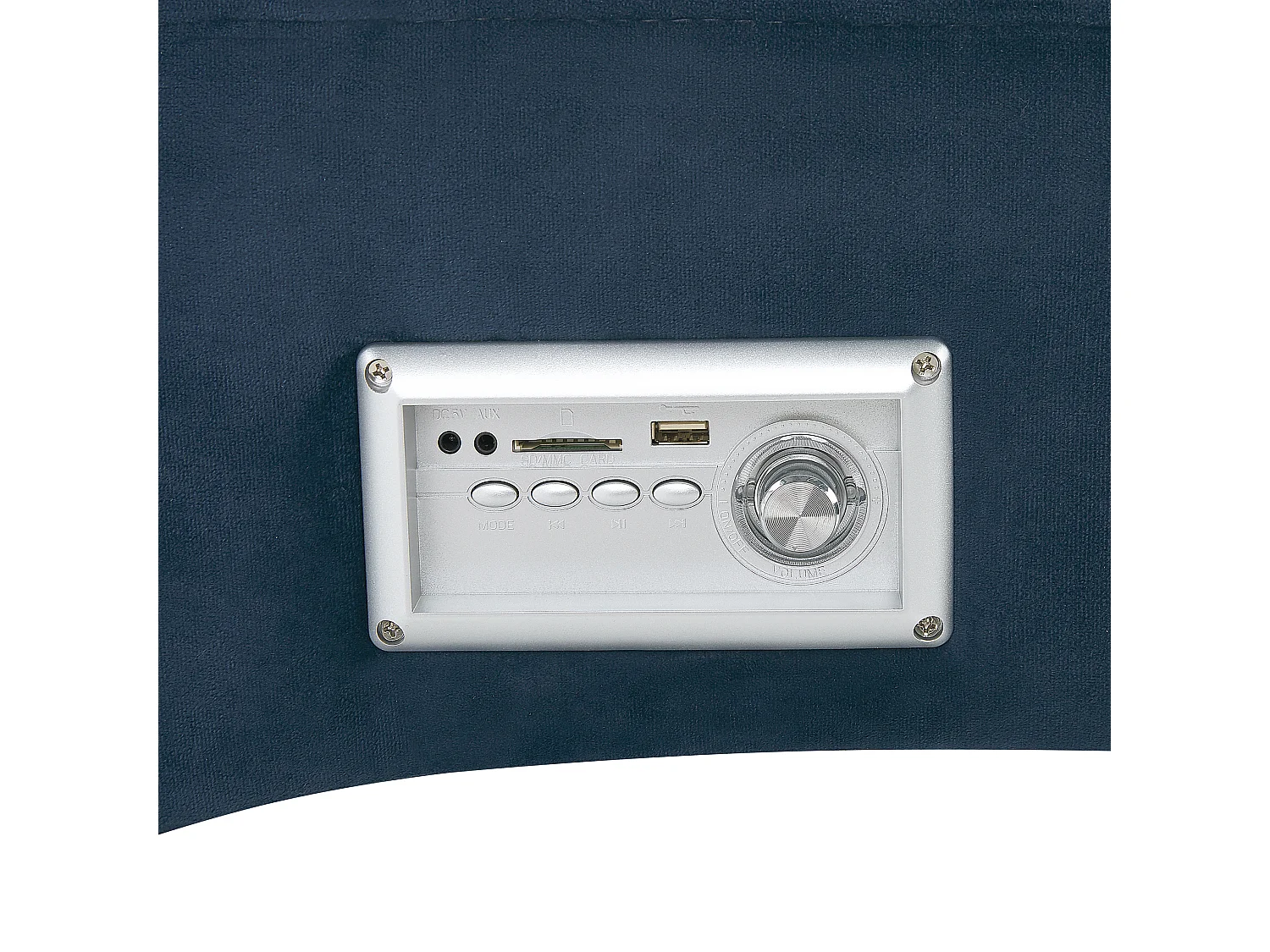 Chaise longue SIMORRE Fluweel Donkerblauw Met ingebouwde Bluetooth speaker