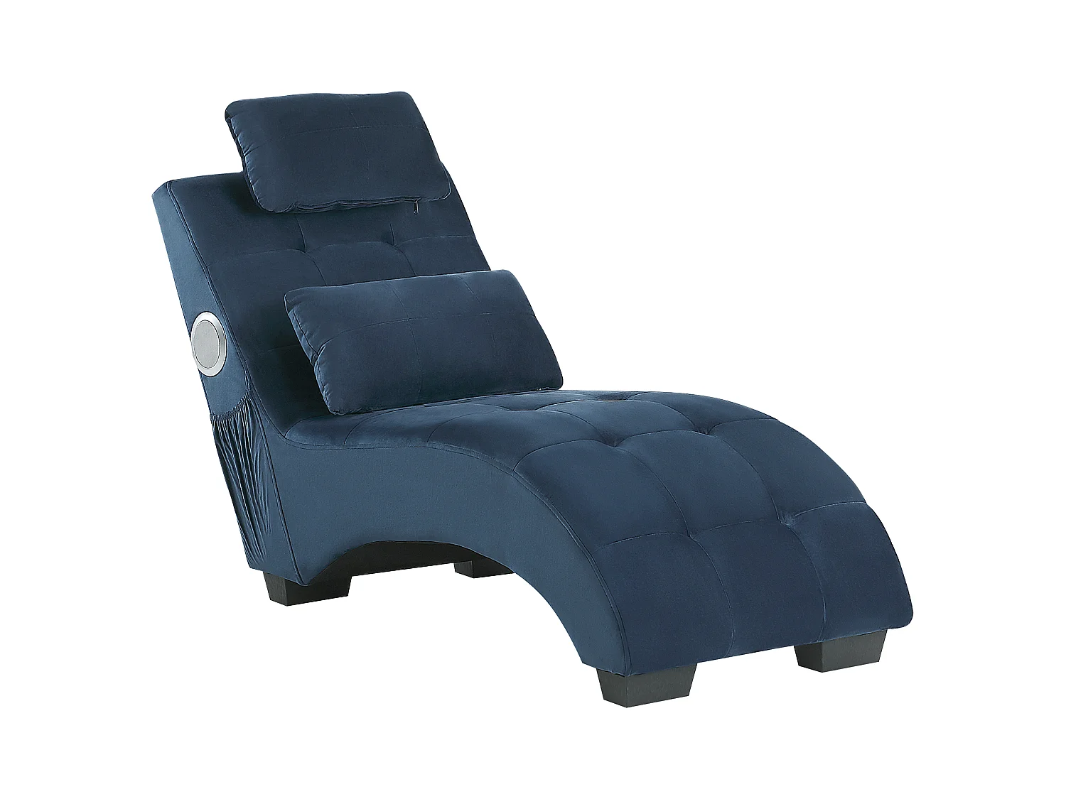 Chaise longue SIMORRE Velours Bleu foncé Avec haut-parleur Bluetooth intégré
