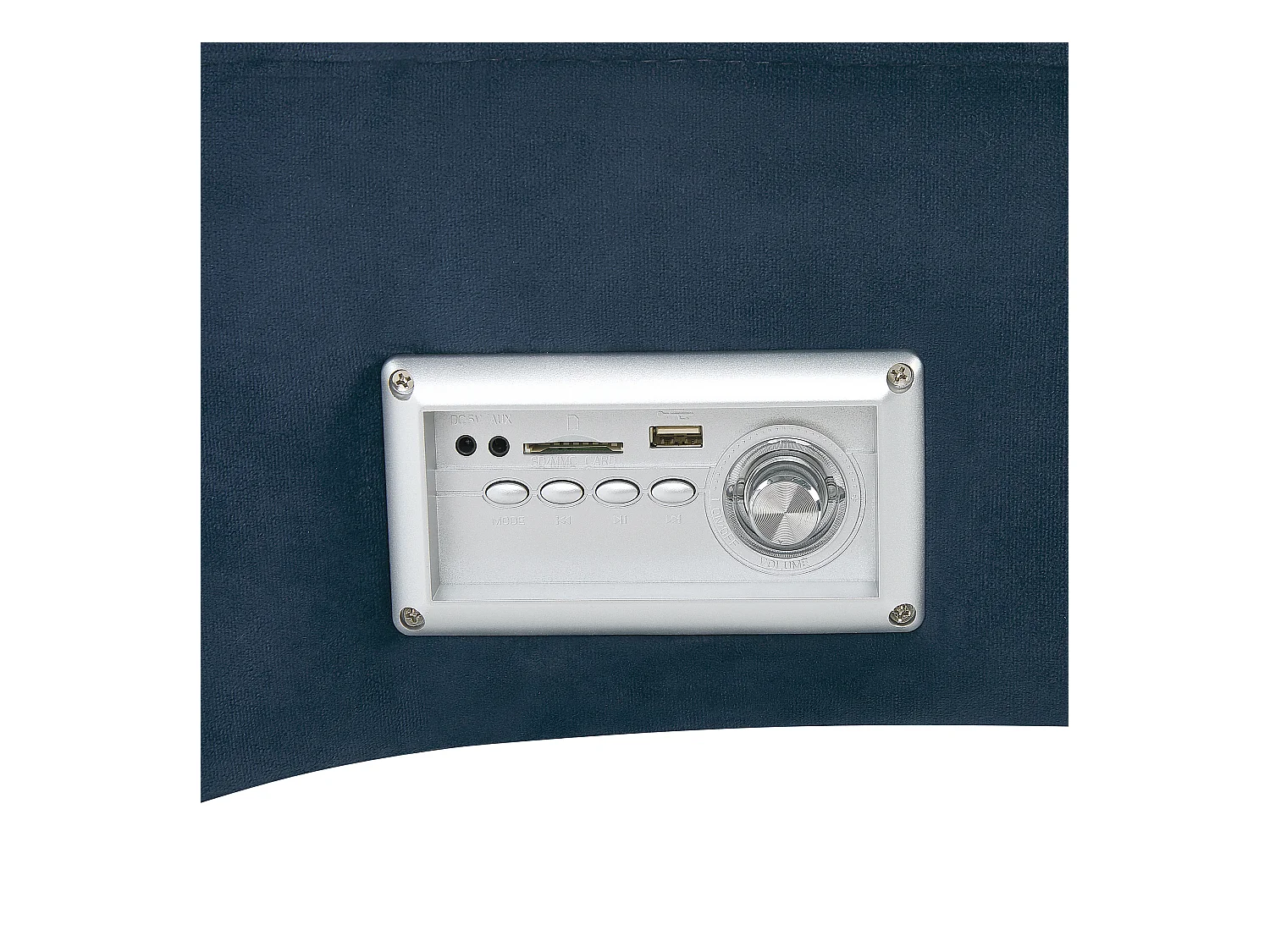 Chaise longue SIMORRE Velours Bleu foncé Avec haut-parleur Bluetooth intégré