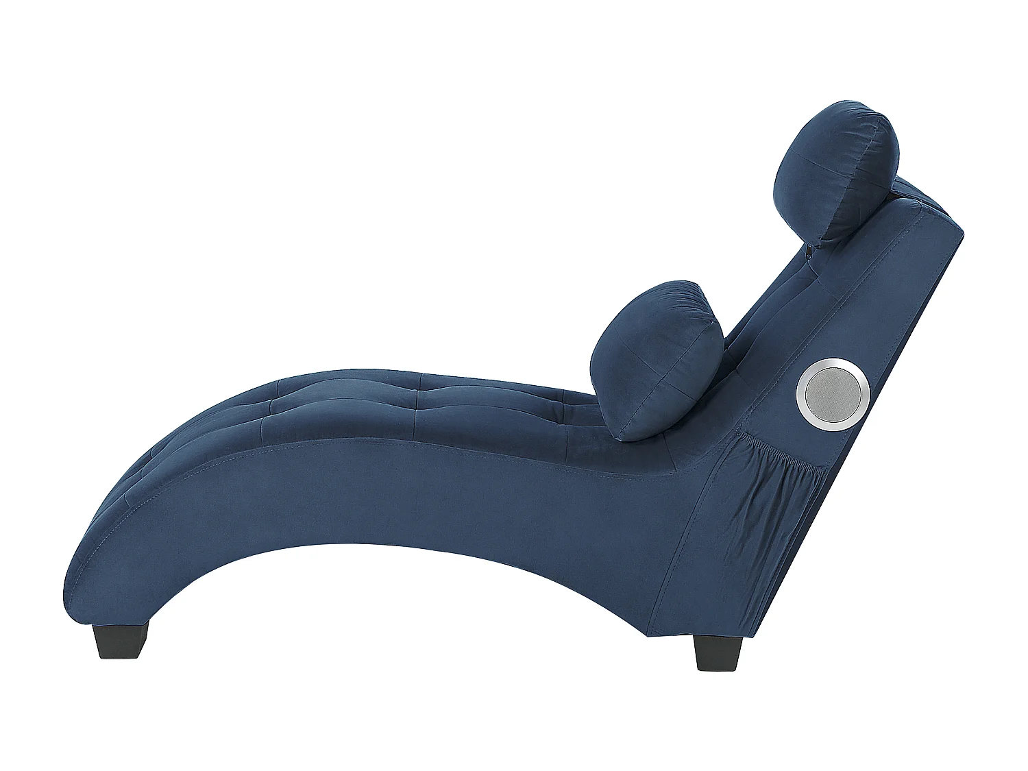 Chaise longue SIMORRE Velours Bleu foncé Avec haut-parleur Bluetooth intégré