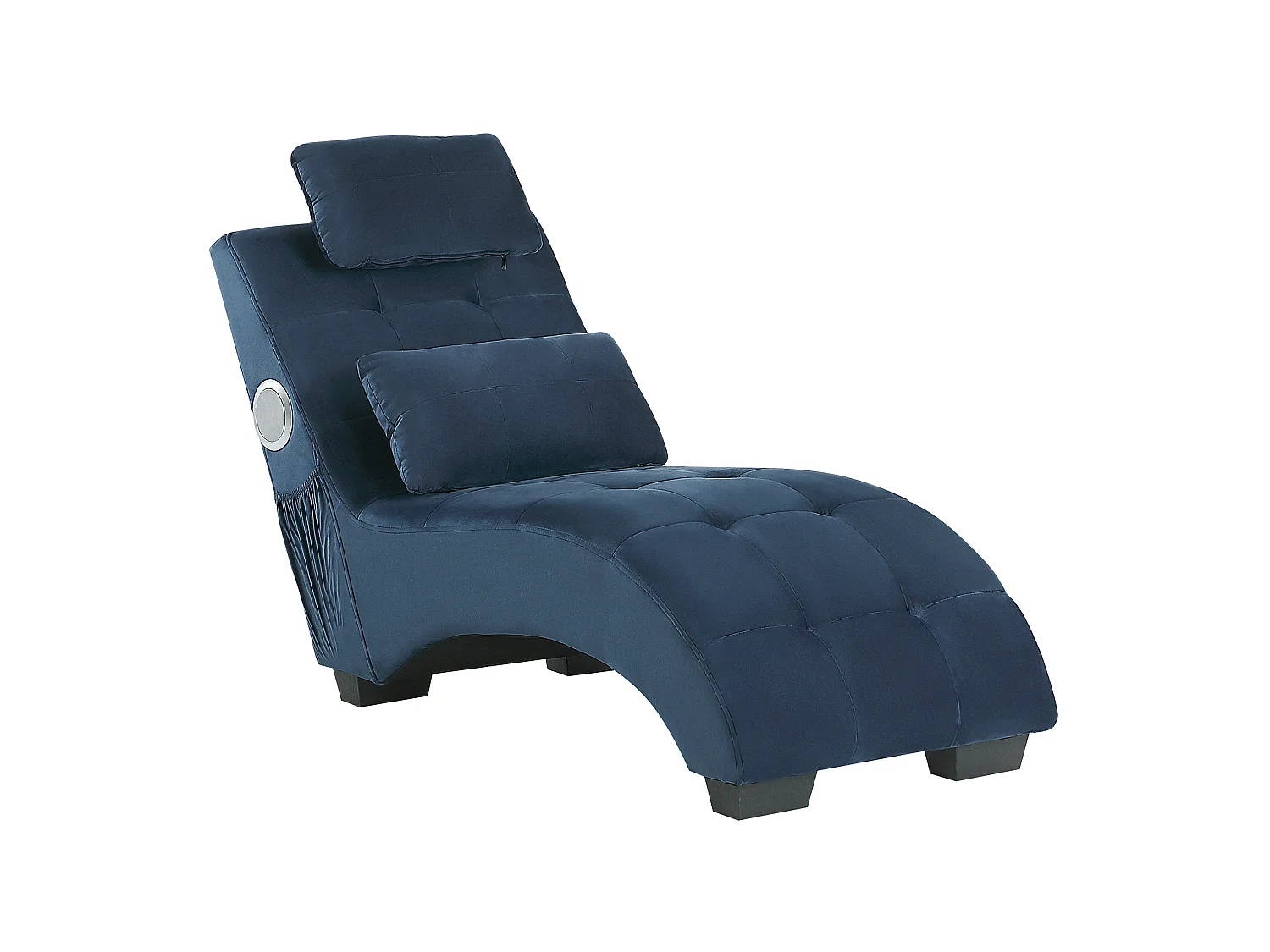 Chaise longue SIMORRE Velours Bleu foncé Avec haut-parleur Bluetooth intégré