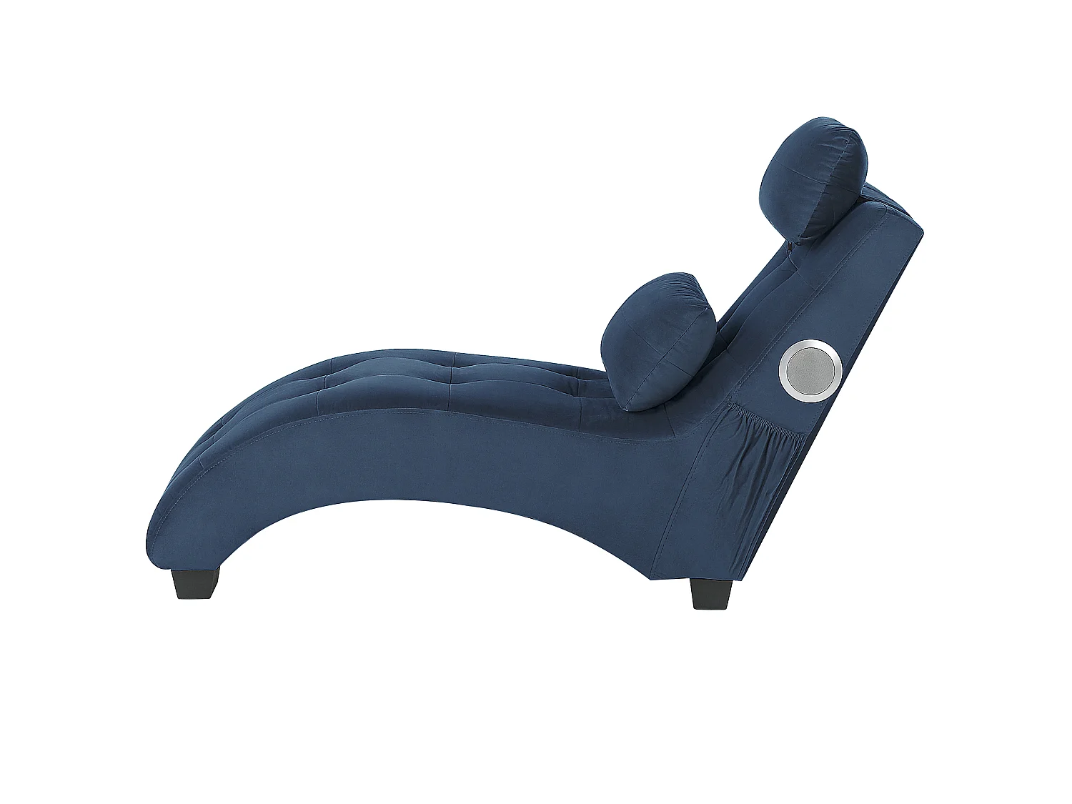Chaise longue SIMORRE Velours Bleu foncé Avec haut-parleur Bluetooth intégré