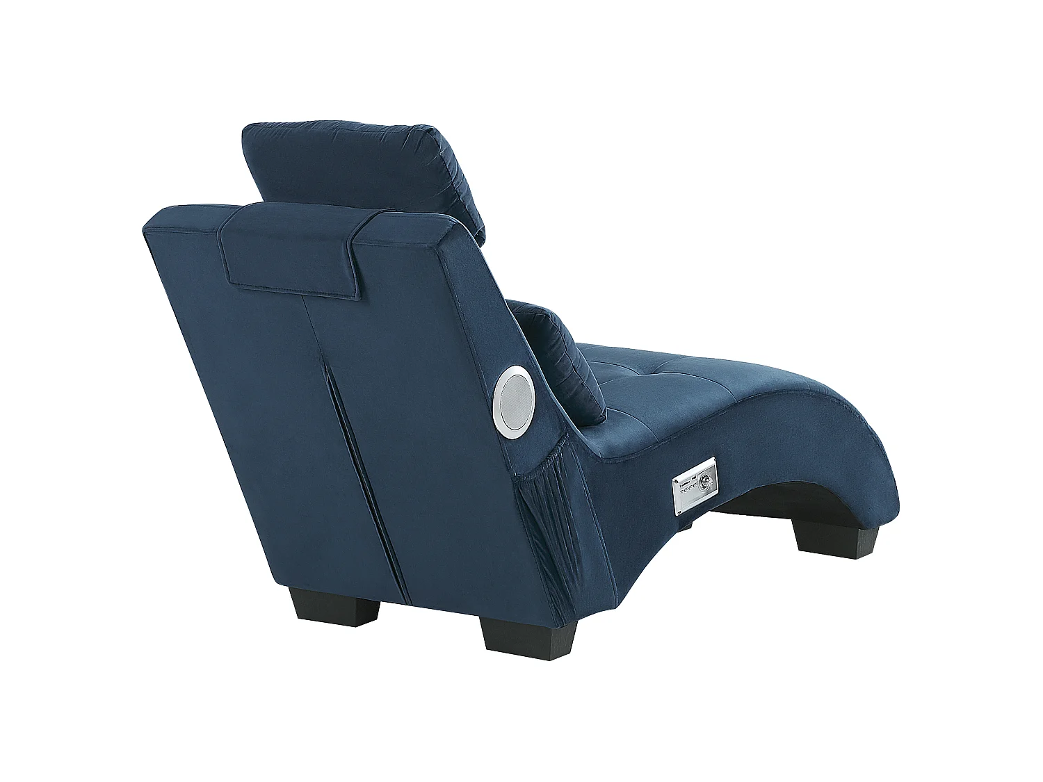 Chaise longue SIMORRE Velours Bleu foncé Avec haut-parleur Bluetooth intégré