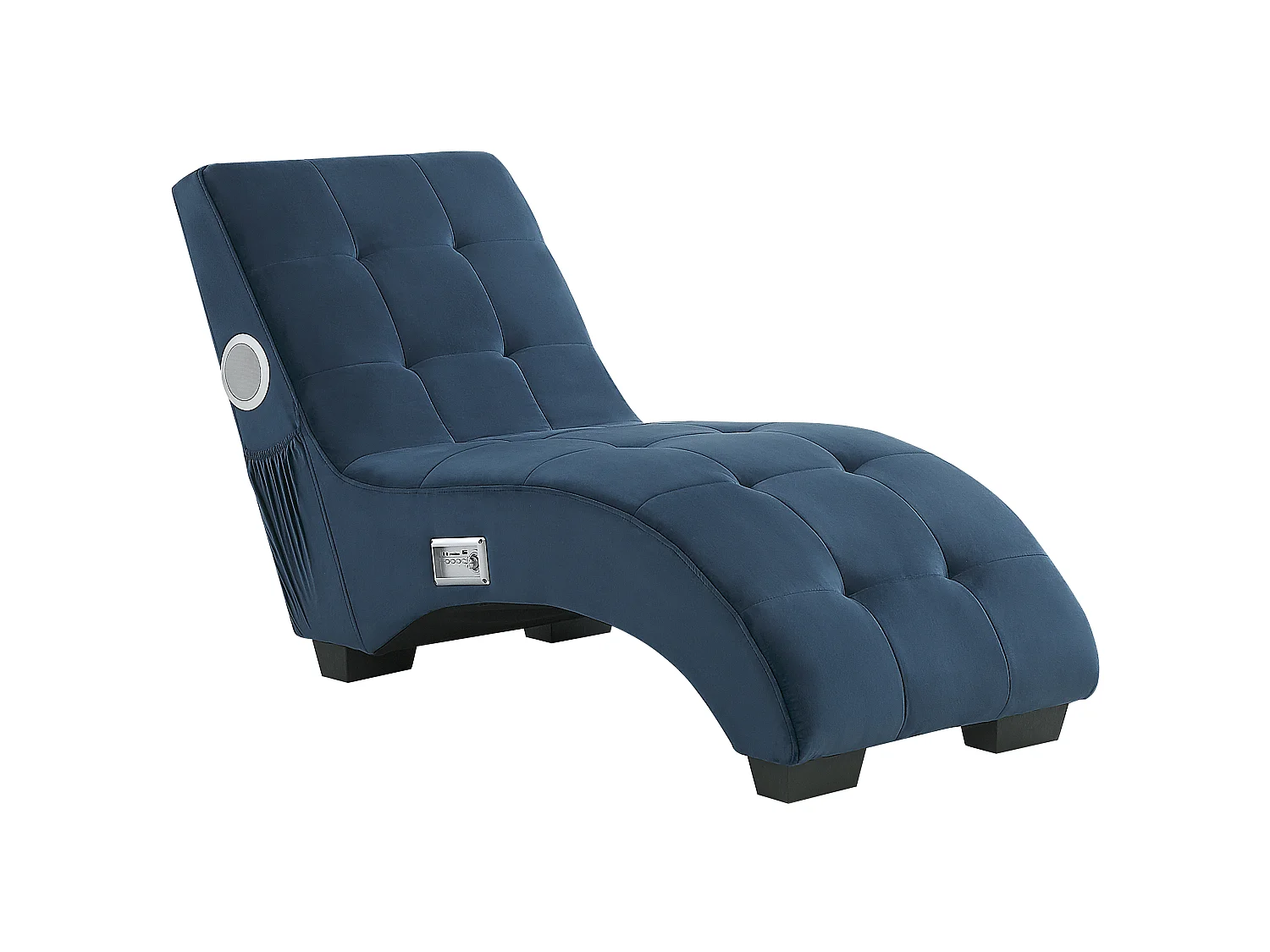 Chaise longue SIMORRE Velours Bleu foncé Avec haut-parleur Bluetooth intégré
