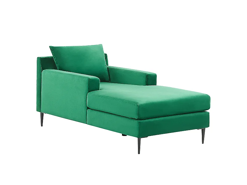 Chaiselongue GUERET Samtstoff Grün