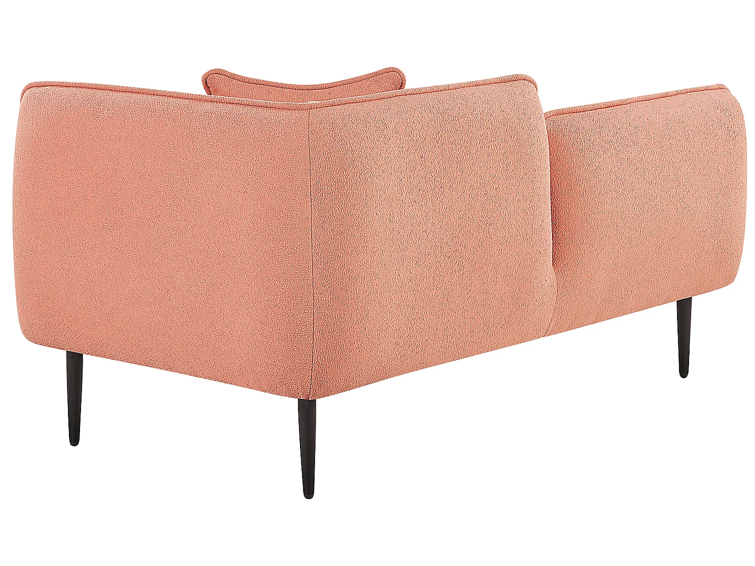 Chaiselongue Bouclé rosa rechtsseitig mit Kissen Metallgestell Modern Chevannes
