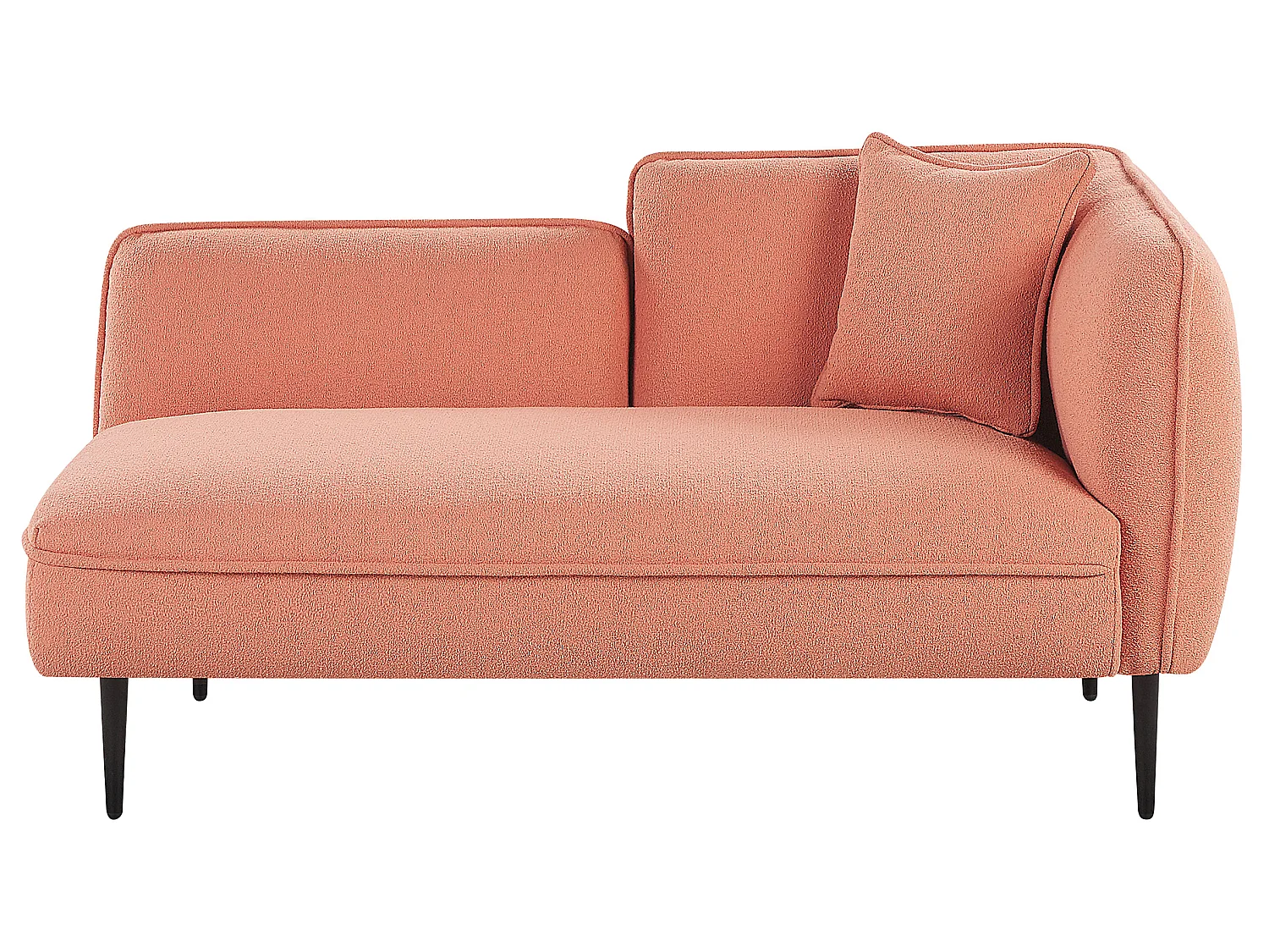 Chaise longue côté droit CHEVANNES Bouclé Rose pêche