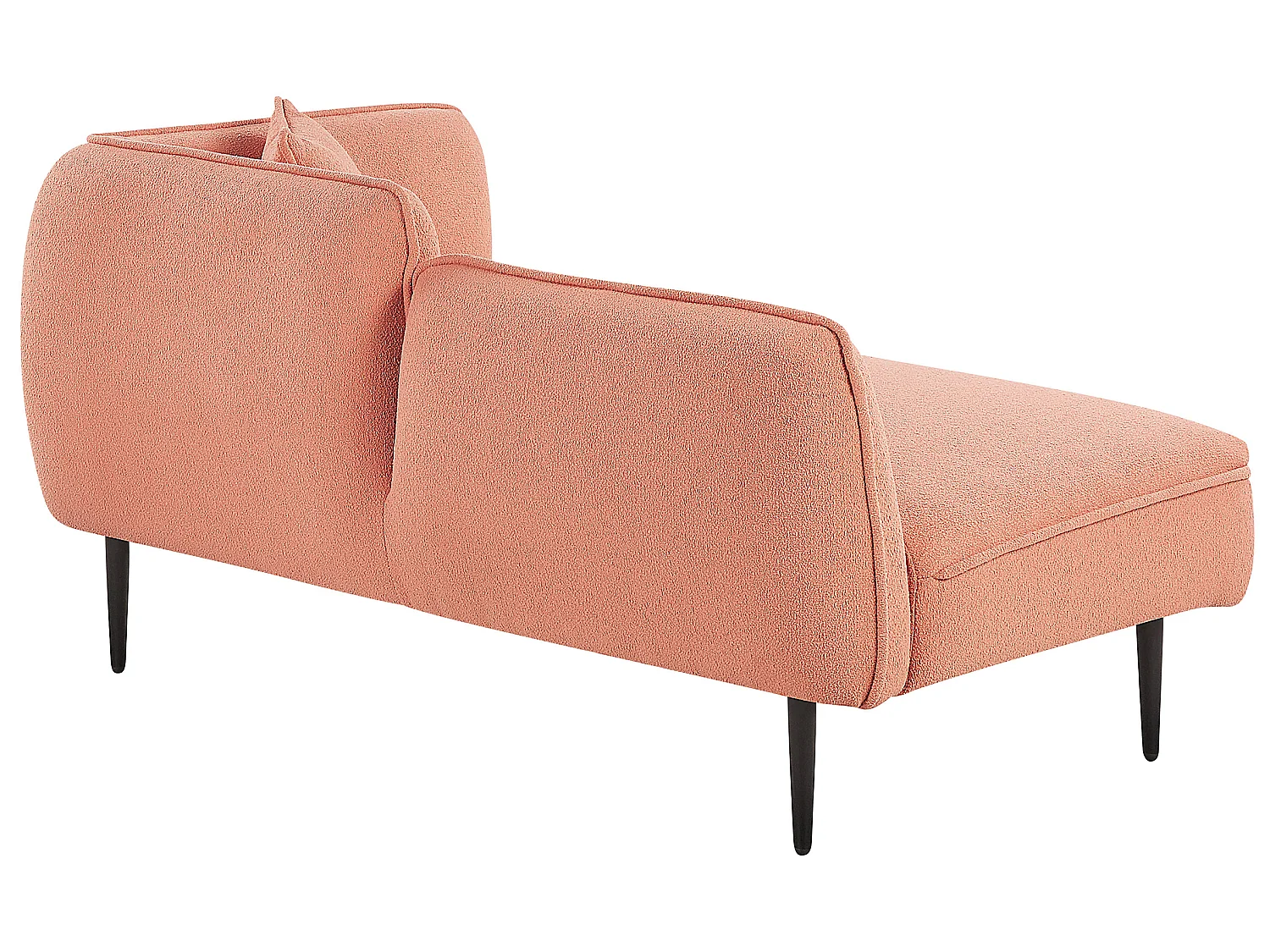 Chaise longue côté droit CHEVANNES Bouclé Rose pêche