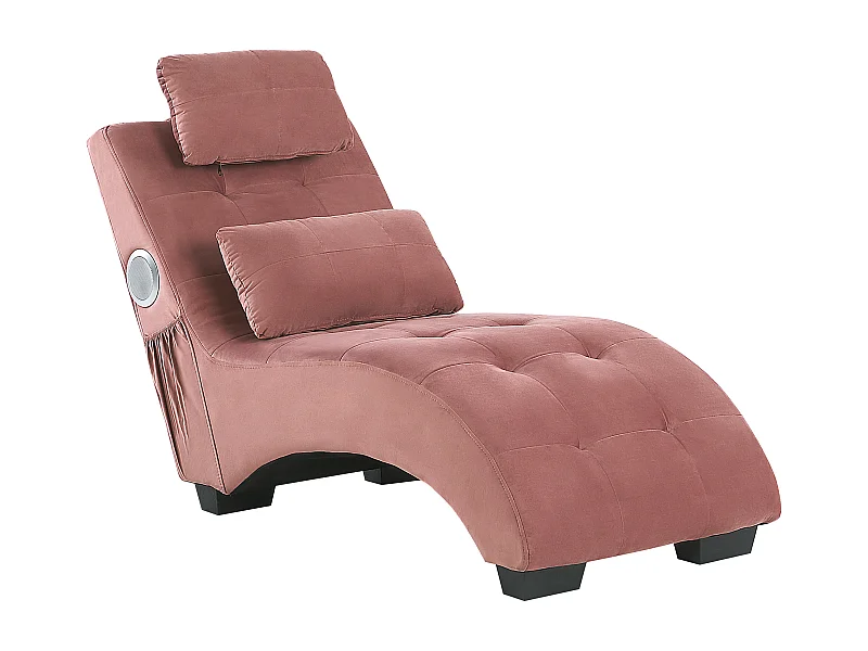 Chaise longue SIMORRE Terciopelo Rosa pastel con altavoz Bluetooth integrado