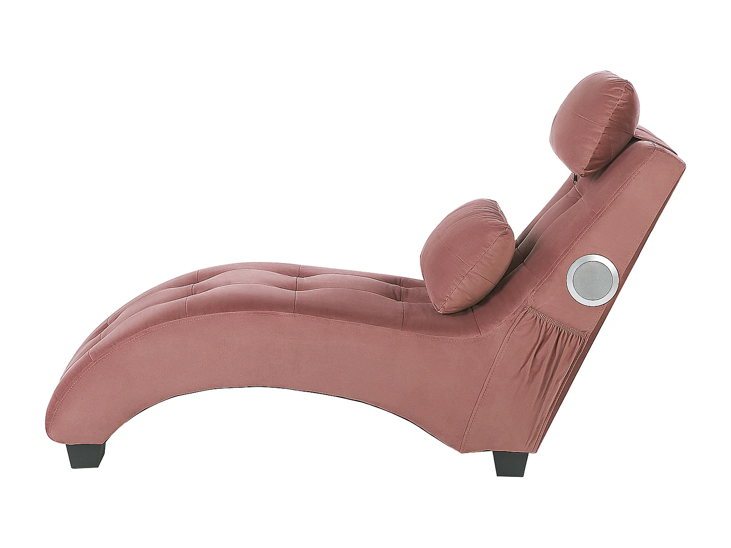 Chaise longue SIMORRE Velours Rose pastel Avec haut-parleur Bluetooth intégré
