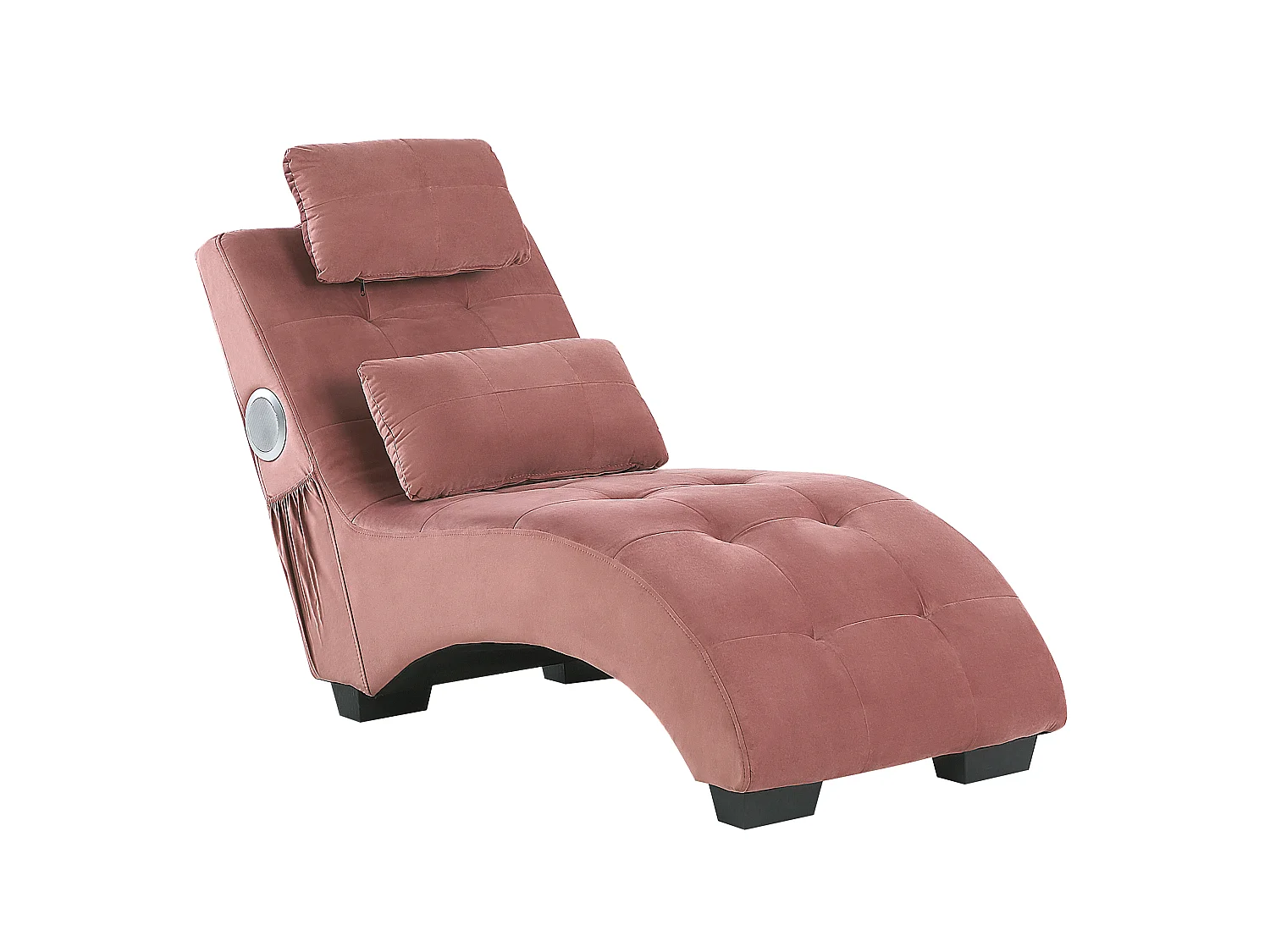 Chaise longue SIMORRE Velluto Rosa pastello con altoparlante Bluetooth integrato