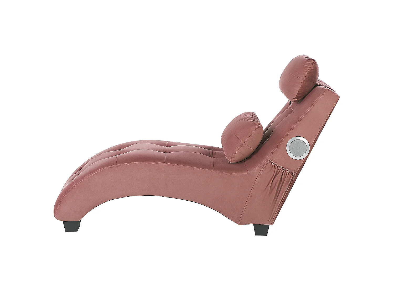 Chaise longue SIMORRE Velluto Rosa pastello con altoparlante Bluetooth integrato