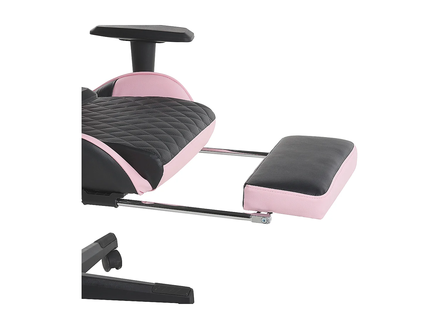 Moderner Gaming Stuhl mit Fußstütze Schwarz/Rosa Kunstleder Victory