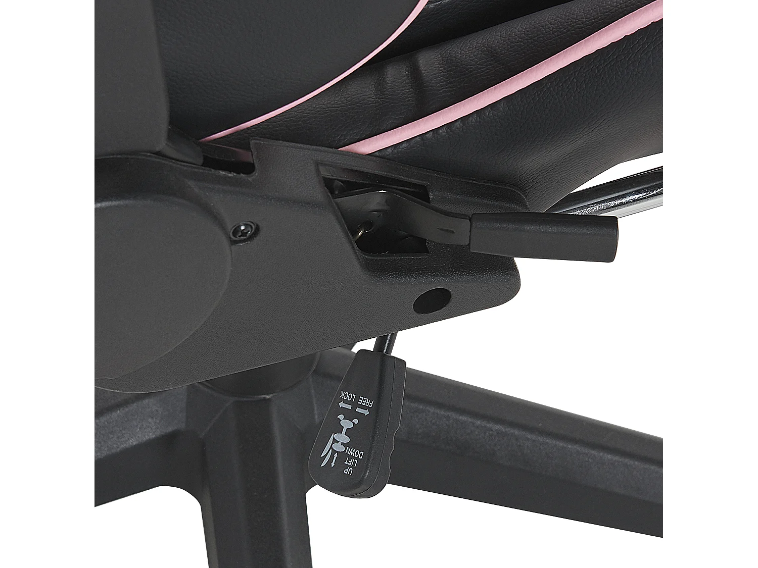 Moderner Gaming Stuhl mit Fußstütze Schwarz/Rosa Kunstleder Victory