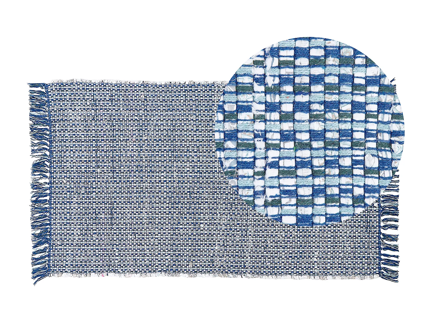 Tapis BESNI Bleu 80 x 150 cm Coton