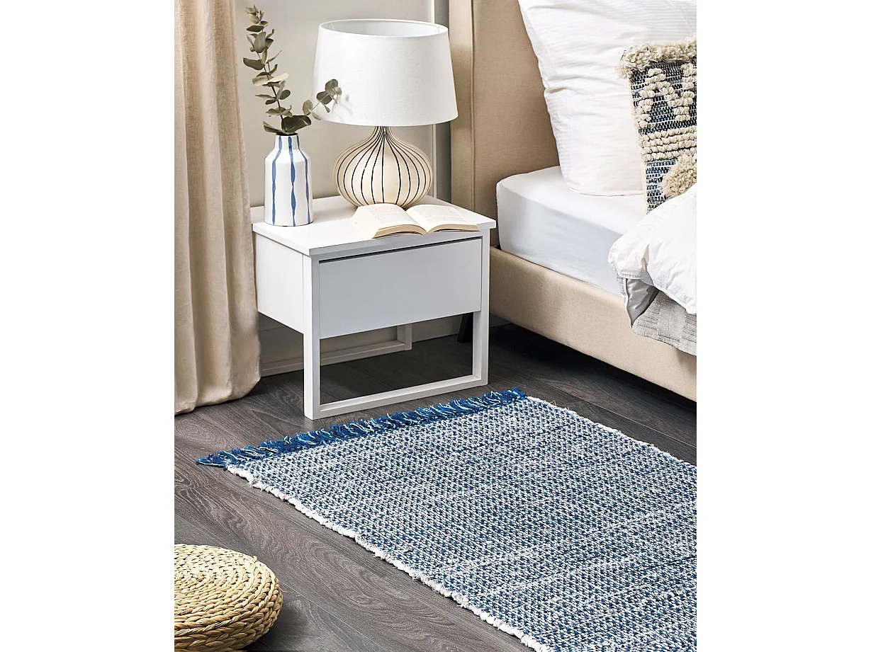 Tapis BESNI Bleu 80 x 150 cm Coton