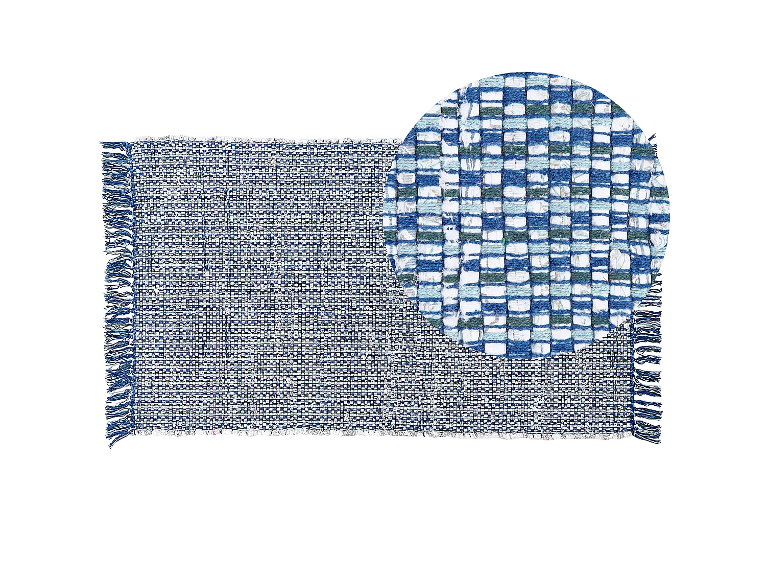 Tapis en coton turquois 80 x 150 cm BESNI