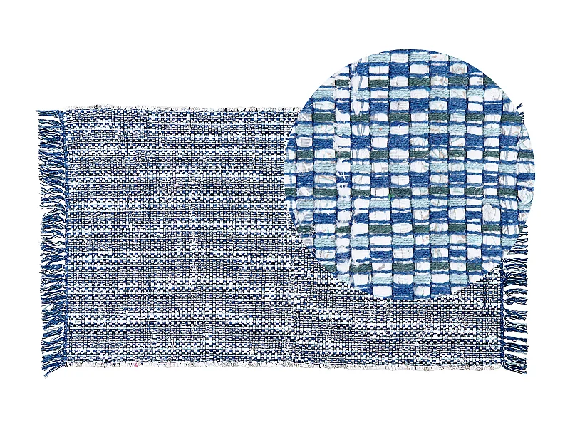 Tapis BESNI Bleu 80 x 150 cm Coton