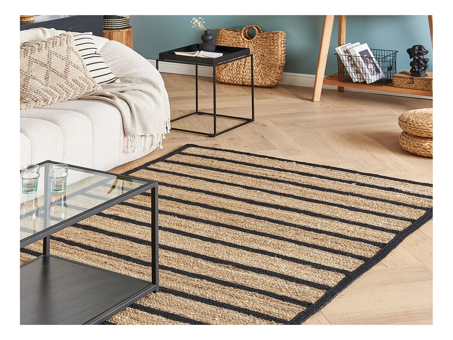Tapis KARADONA Beige 140 x 200 cm Jute