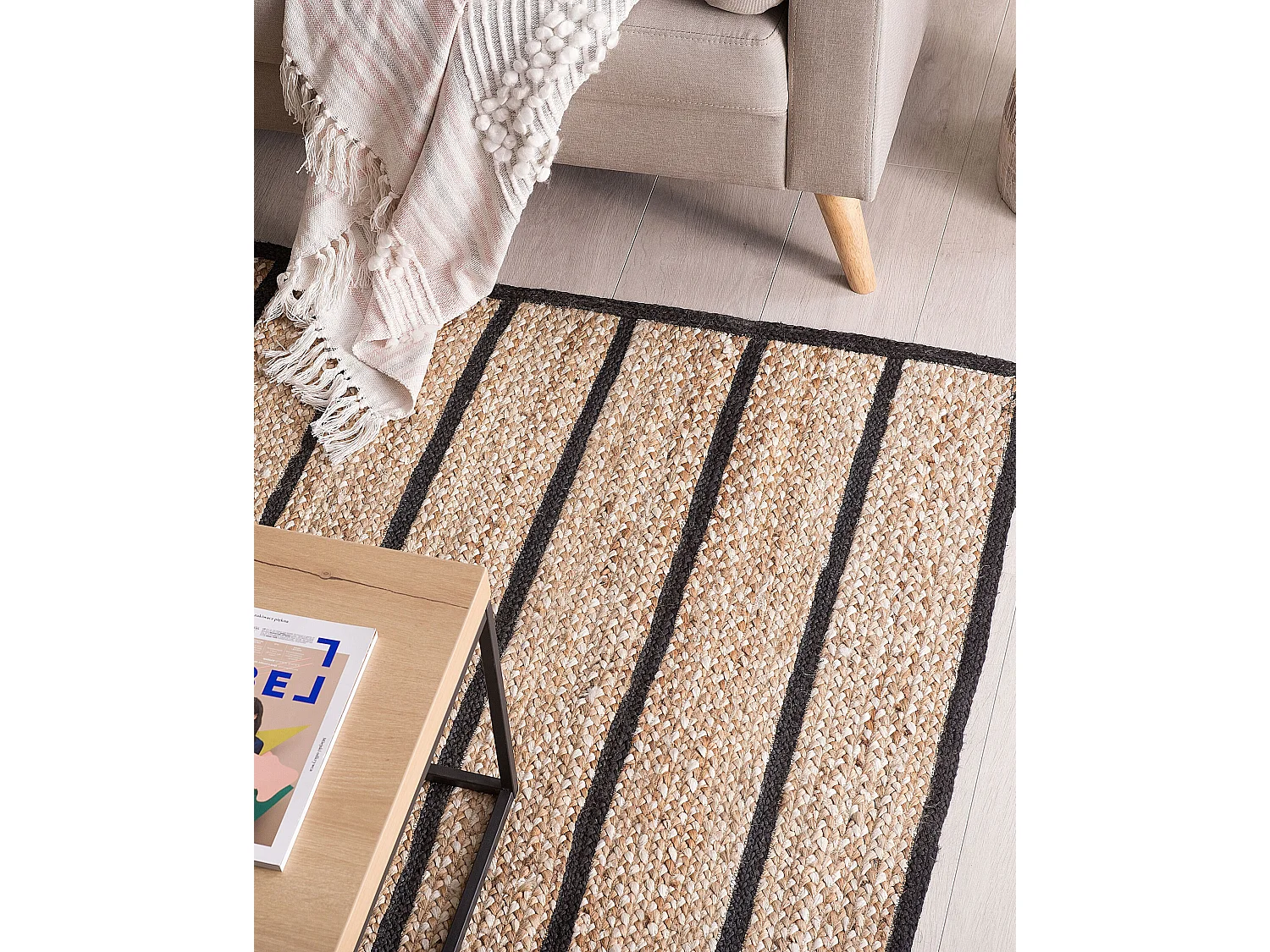 Tapis KARADONA Beige 140 x 200 cm Jute