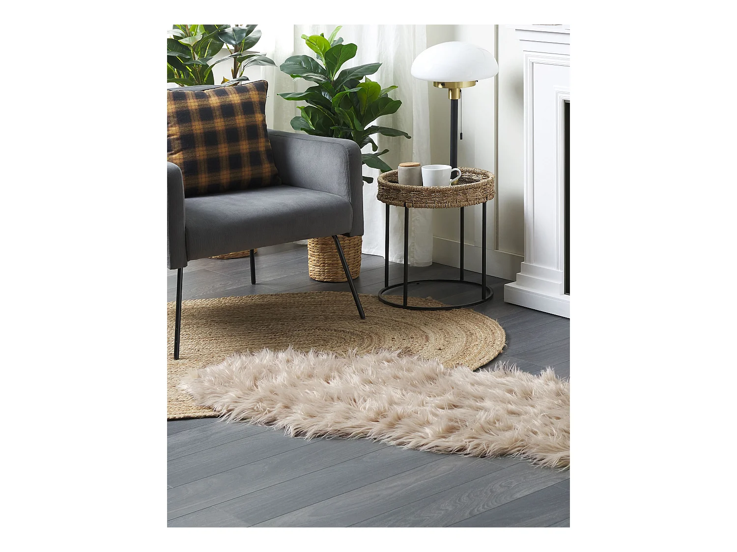 Kuscheliger Kunstschaffell-Teppich sandbeige 60 x 180 cm hochflor Mamungari