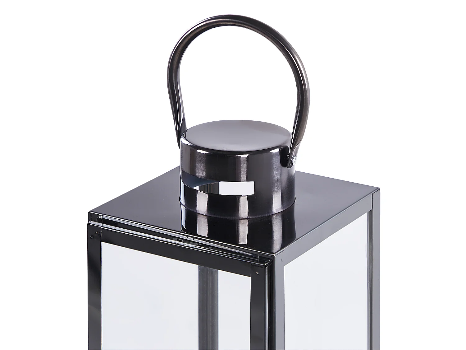 Lanterna metallo e vetro temperato nero 49 cm CYPRUS