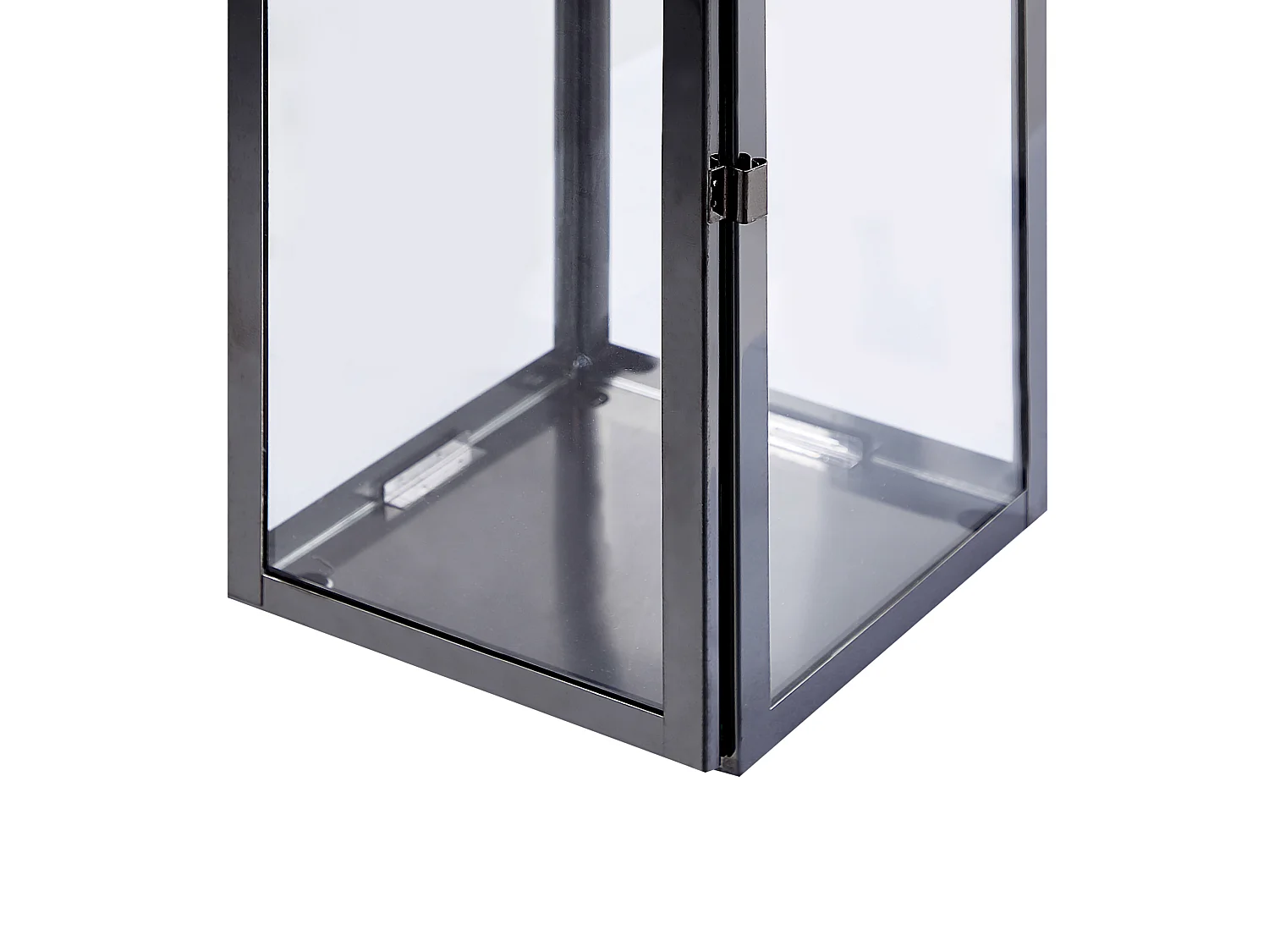 Lanterna metallo e vetro temperato nero 49 cm CYPRUS