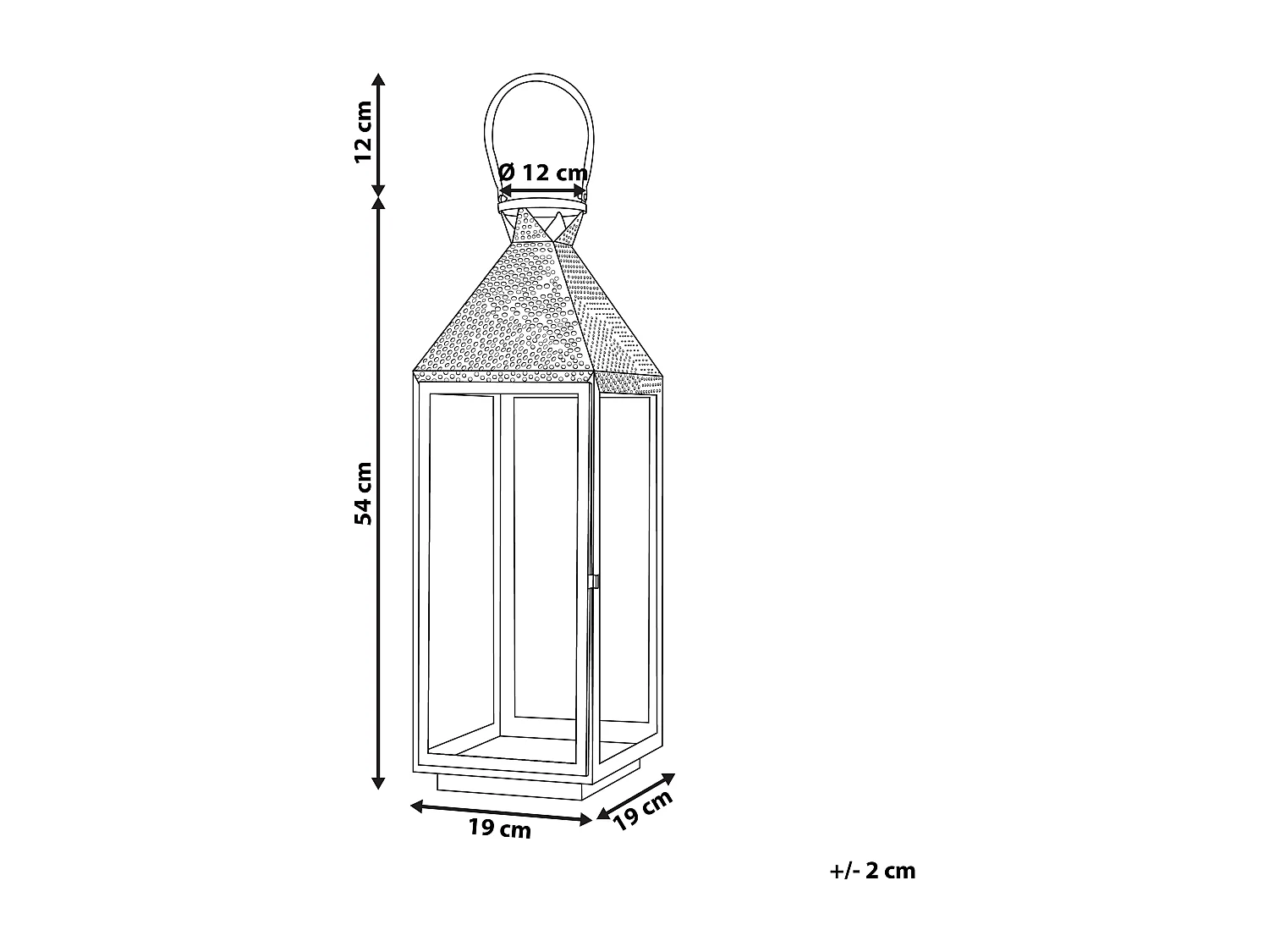 Lantaarn BALI RVS 54 cm Zwart