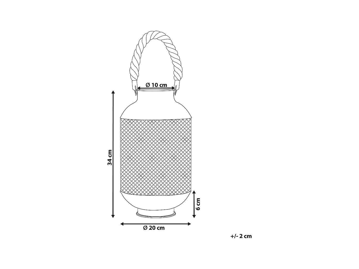 Dekorative Laterne aus Metall mattes schwarz 20 x 34 cm Coron