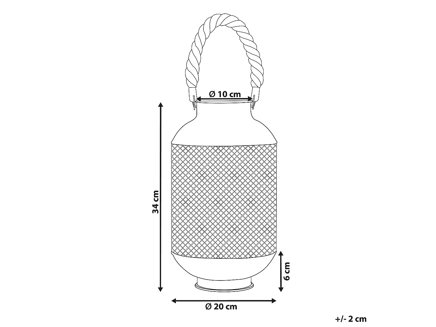 Lantern CORON Metal 34 cm Black