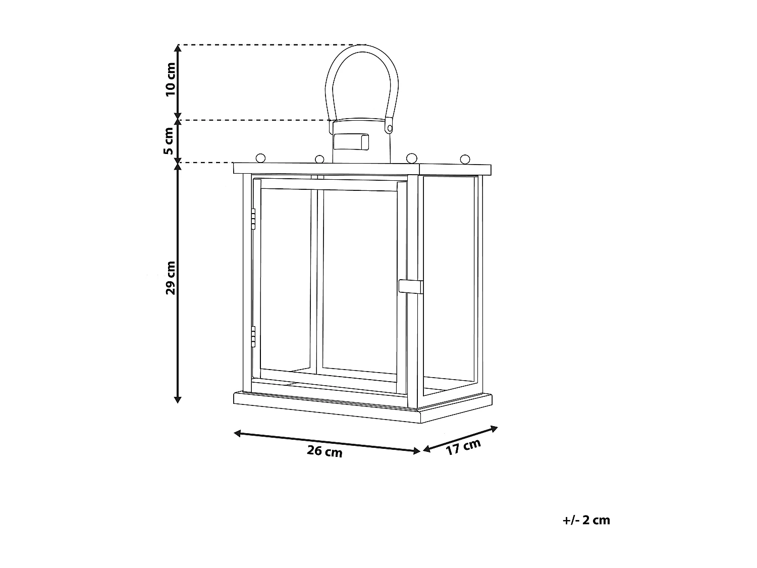 Lanterne TENERIFE Acier inox 34 cm Noir