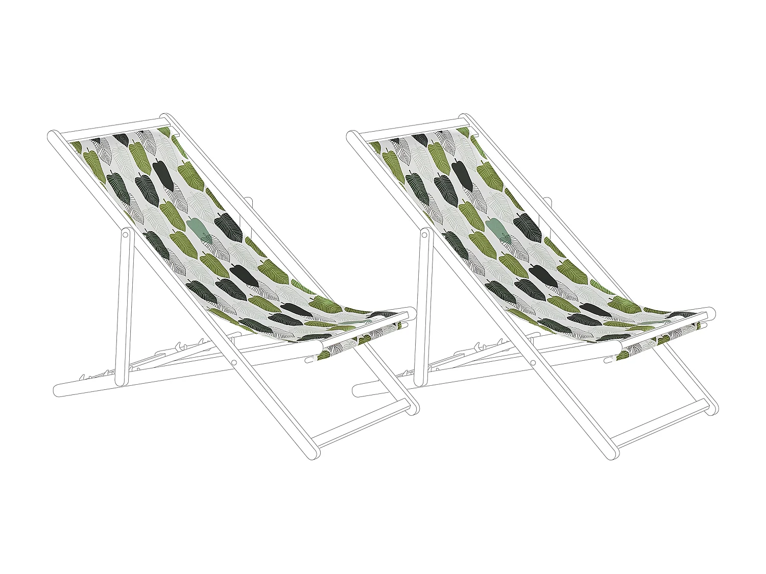Lot de 2 tissus de remplacement pour chaises longues ANZIO/AVELLINO 113 x 44 cm Vert