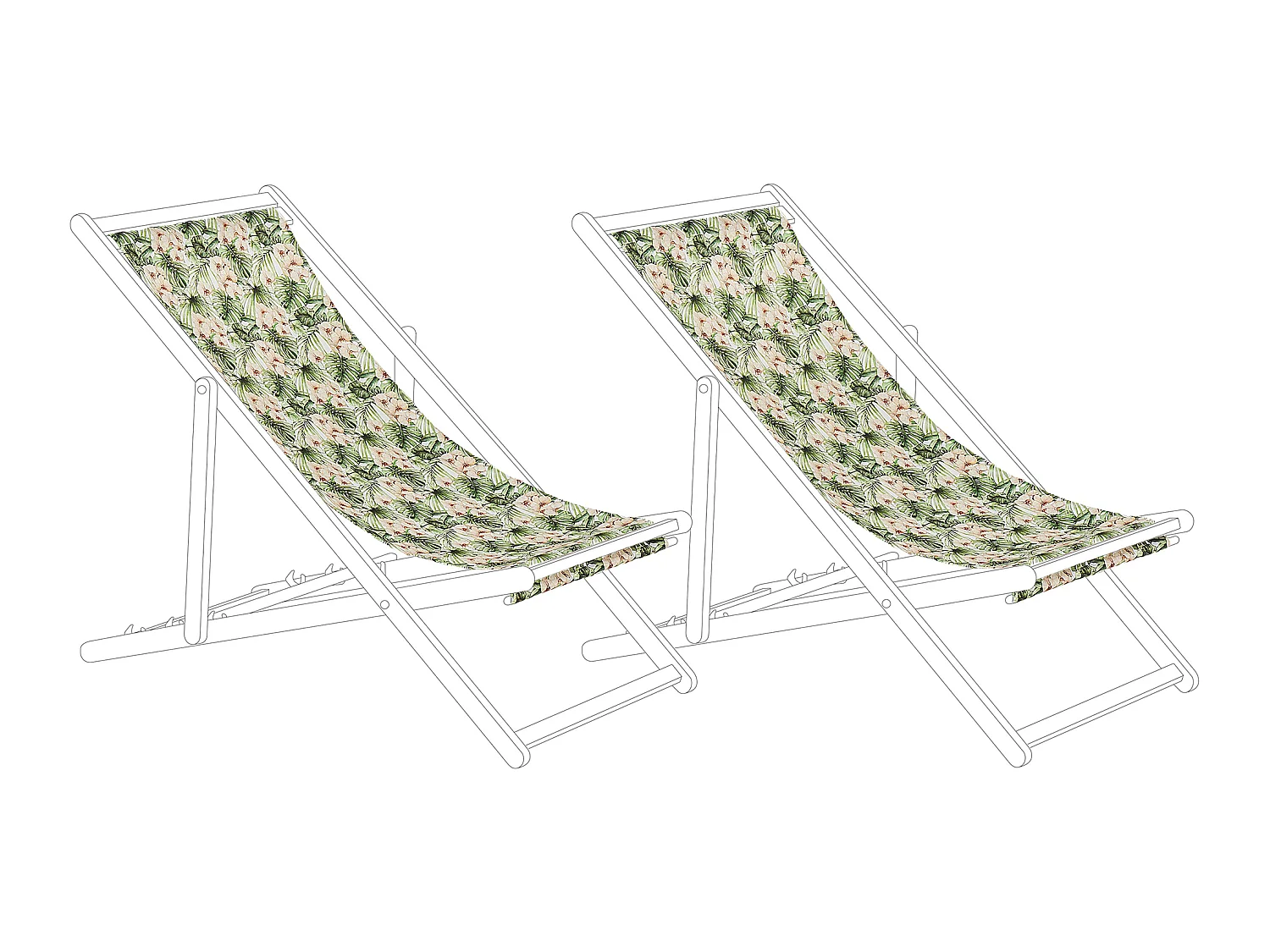 Lot de 2 tissus de remplacement pour chaises longues ANZIO/AVELLINO 113 x 44 cm Rose