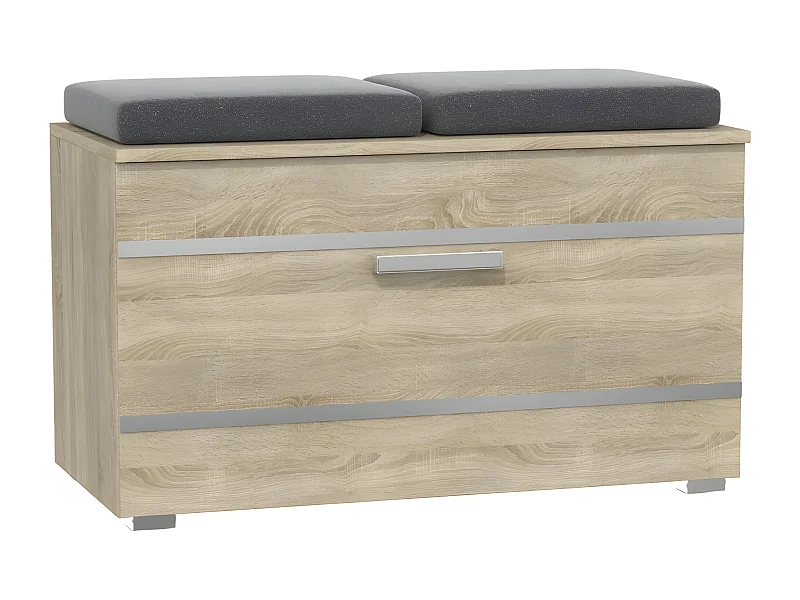 CDF Schuhschrank Opal | Farbe: Eiche Sonoma | Ideal für Diele, Flur, Büro | Schuhaufbewahrung | bequemer Sitz | 4 Schuhregale | modern | Flügeltür