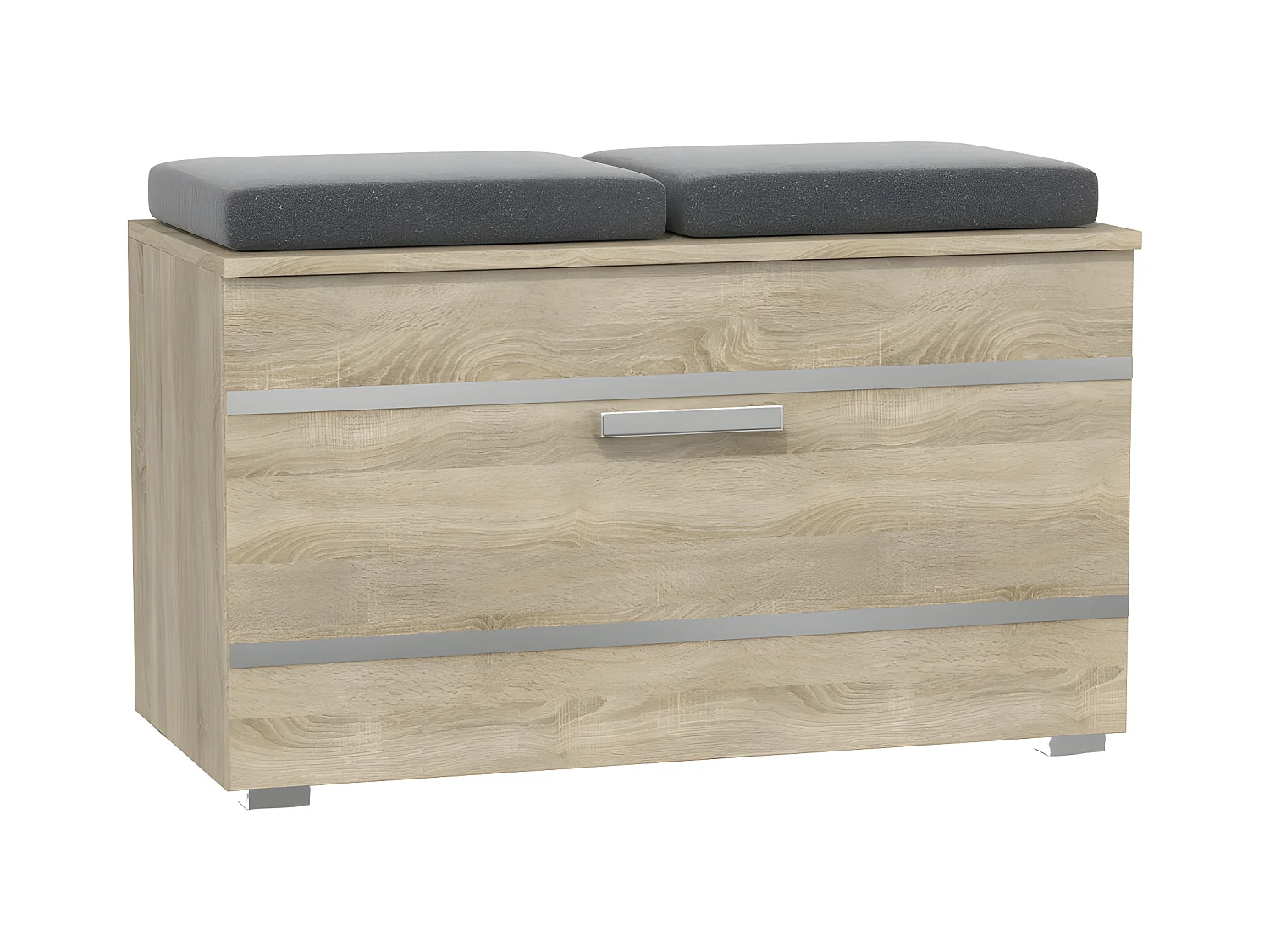 ALMORA | Meuble à chaussures | 85x45x35 cm | Banc à chaussures | Hall Entrée | Rangement chaussures | 4 niches + 2 coussins