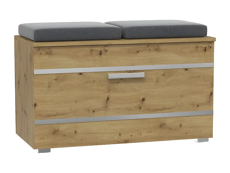 CDF Schuhschrank Opal | Farbe: Eiche Artisan | Ideal für Diele, Flur, Büro | Schuhaufbewahrung | bequemer Sitz | 4 Schuhregale | modern | Flügeltür