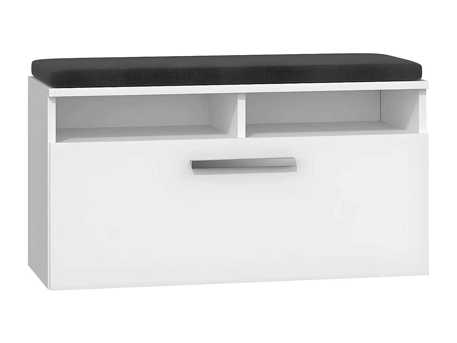 RIVI | Armoire à chaussures + siège + rangement | Porte basculante | 46x85x35 | 6 étagères | Meuble chaussures