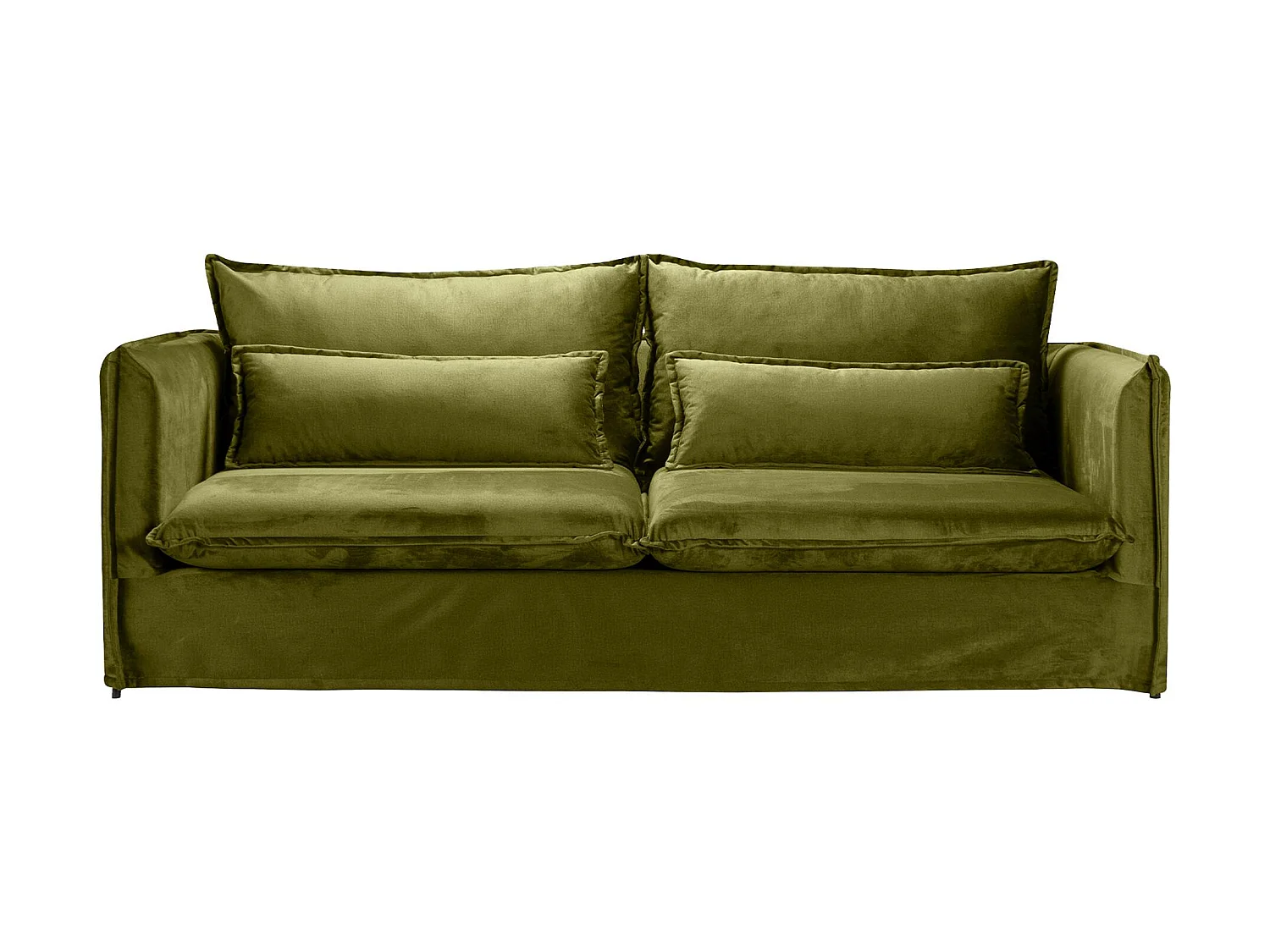 Canapé en velours couleur olive 3 places Madrid