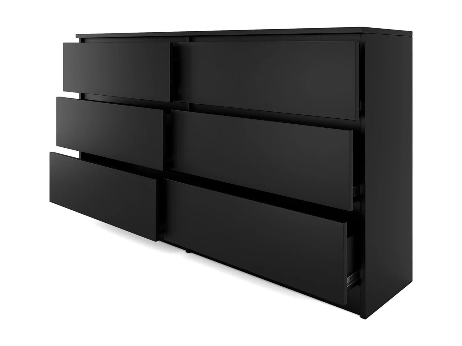 ASTER - Commode large chambre salon bureau - 6 tiroirs - 138x40x75cm - 6 tiroirs - Style scandinave