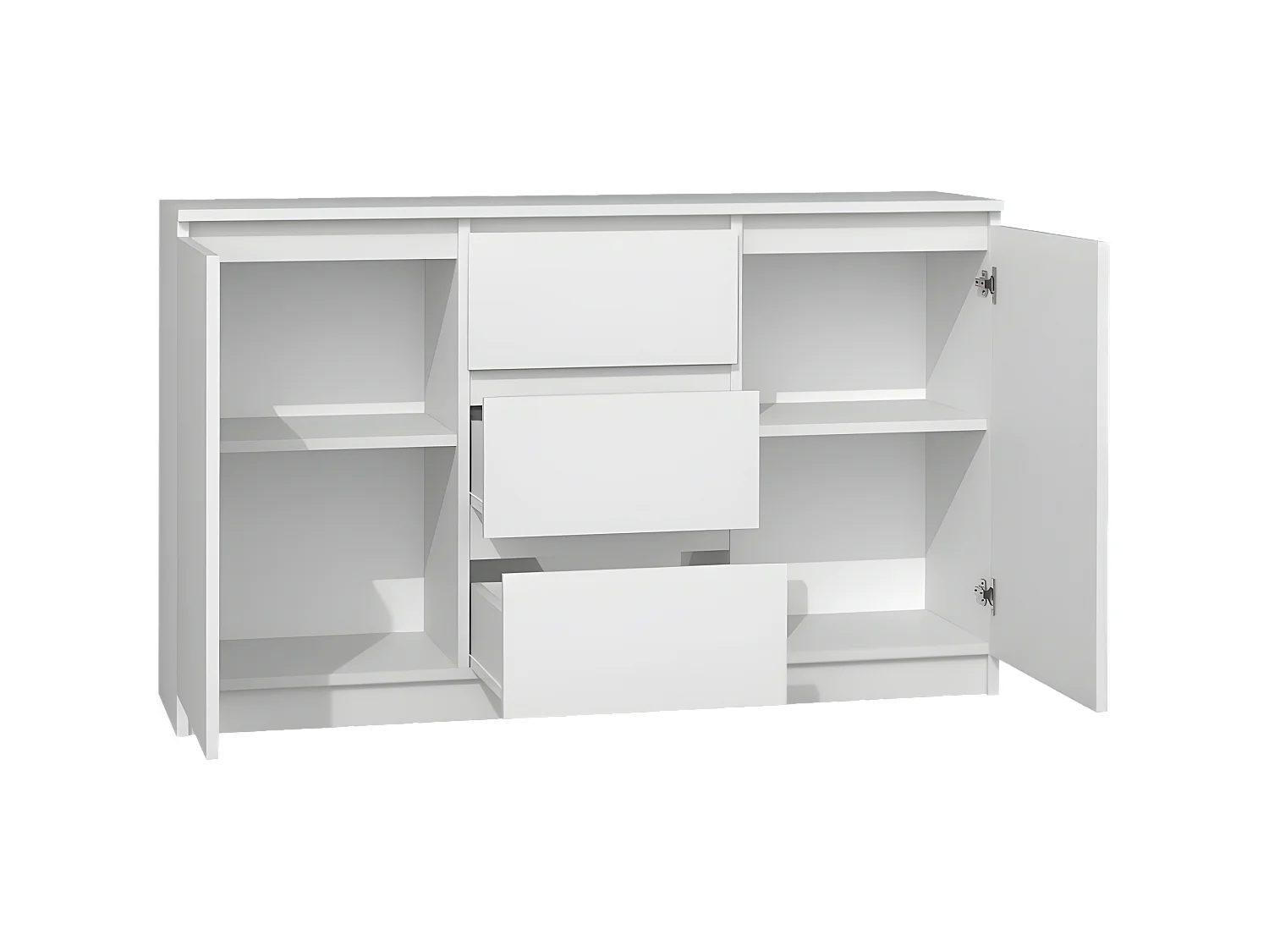 CAZAR | Cómoda  moderna 2 puertas + 3 cajones dormitorio / salón / oficina | Dimensiones: 75x120x40 | Diseño minimalista | Mobiliario funcional