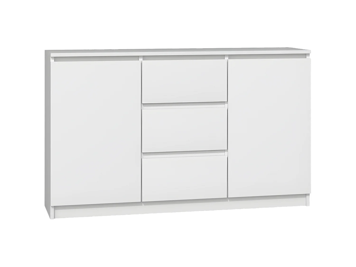 CAZAR | Commode moderne 2 portes + 3 tiroirs chambre/salon/bureau| Dimensions : 75x120x40 | Design minimaliste | Meuble fonctionnel