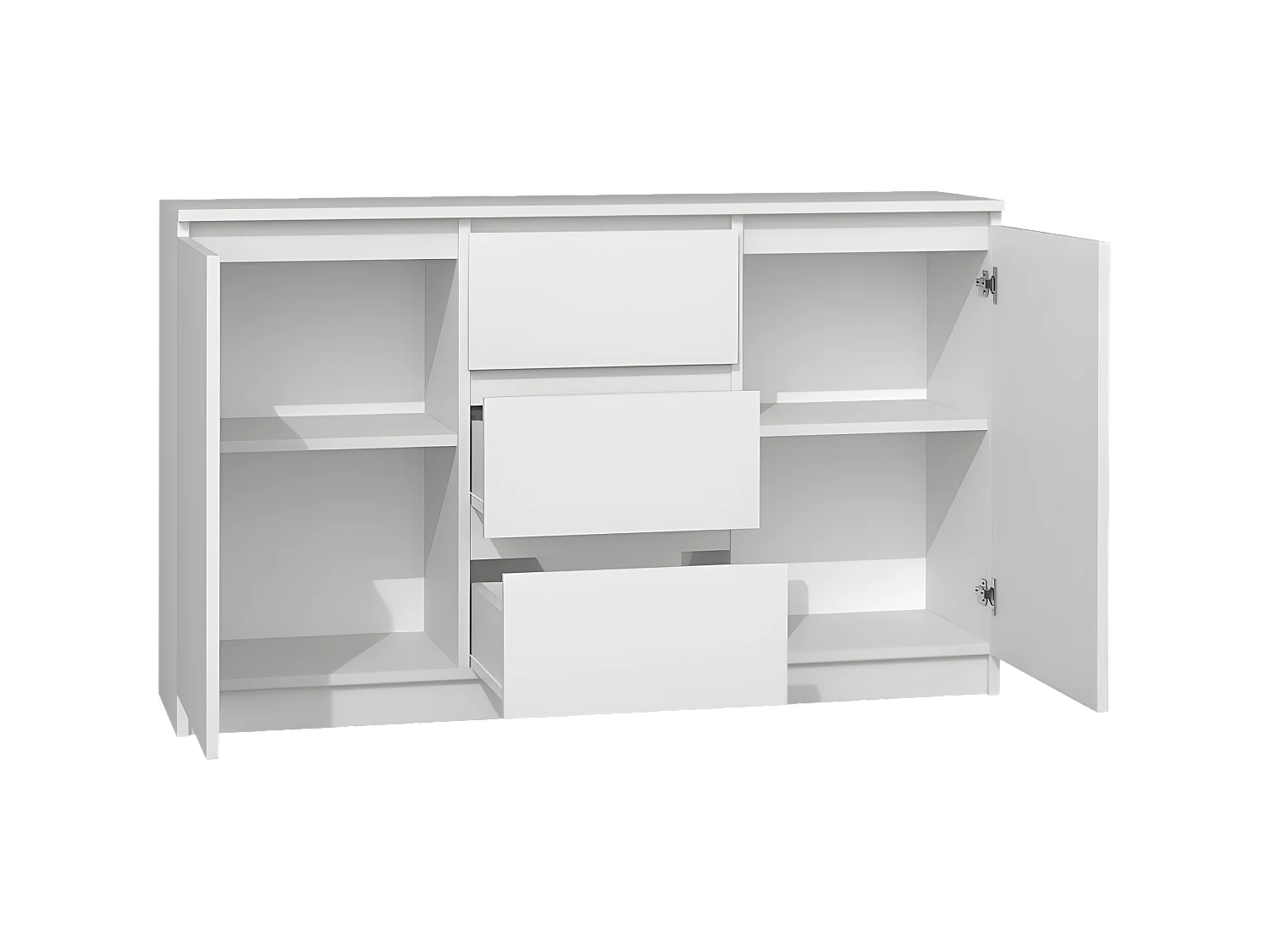 CAZAR | Commode moderne 2 portes + 3 tiroirs chambre/salon/bureau| Dimensions : 75x120x40 | Design minimaliste | Meuble fonctionnel