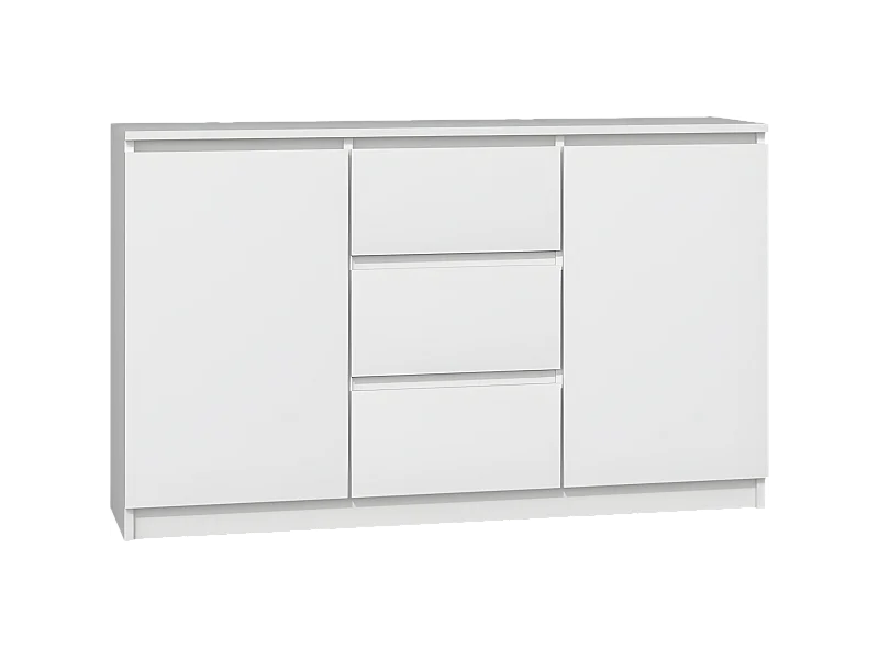 CAZAR | Cassettiera moderna 2 ante + 3 cassetti camera/soggiorno/ufficio | Dimensioni: 75x120x40 | Design minimalista | Mobili funzionali