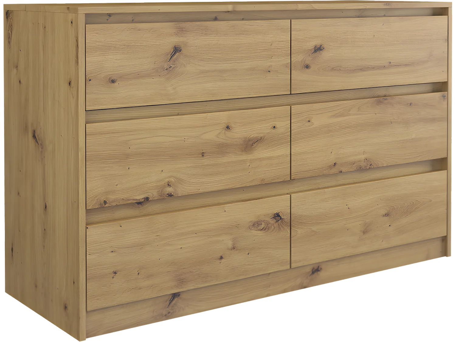 IRIS 120 | Comò moderno Soggiorno Camera da letto Ufficio | 120x75x40cm | 6 cassetti | Armadio di stoccaggio | aspetto legno