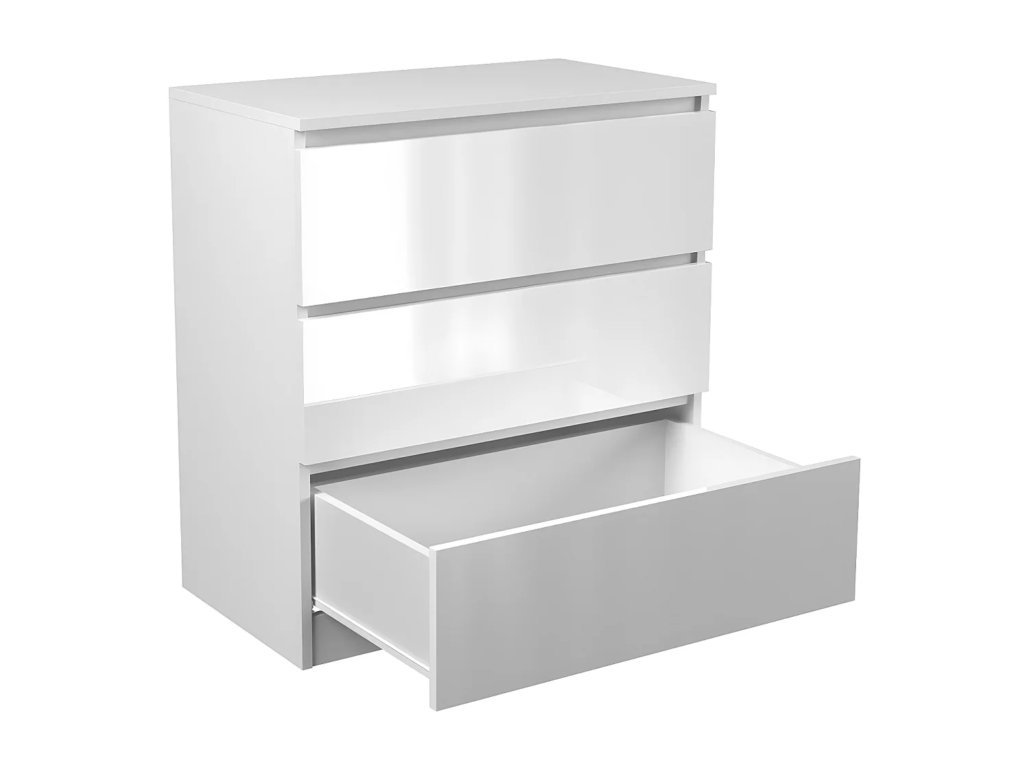 ASTER T3 - Cómoda moderna de 3 cajones para salón, dormitorio o despacho - 77x70x40cm - mesita de noche - mueble de almacentamiento