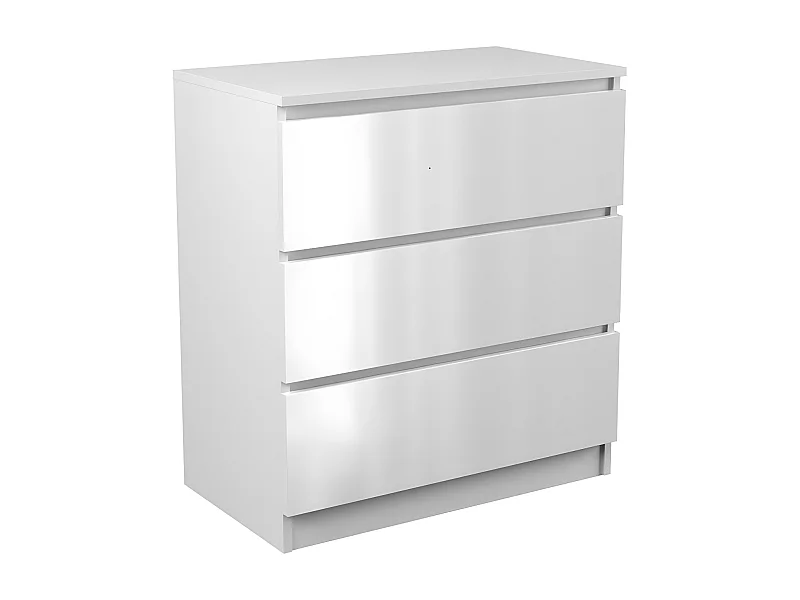 ASTER T3 - Cómoda moderna de 3 cajones para salón, dormitorio o despacho - 77x70x40cm - mesita de noche - mueble de almacentamiento